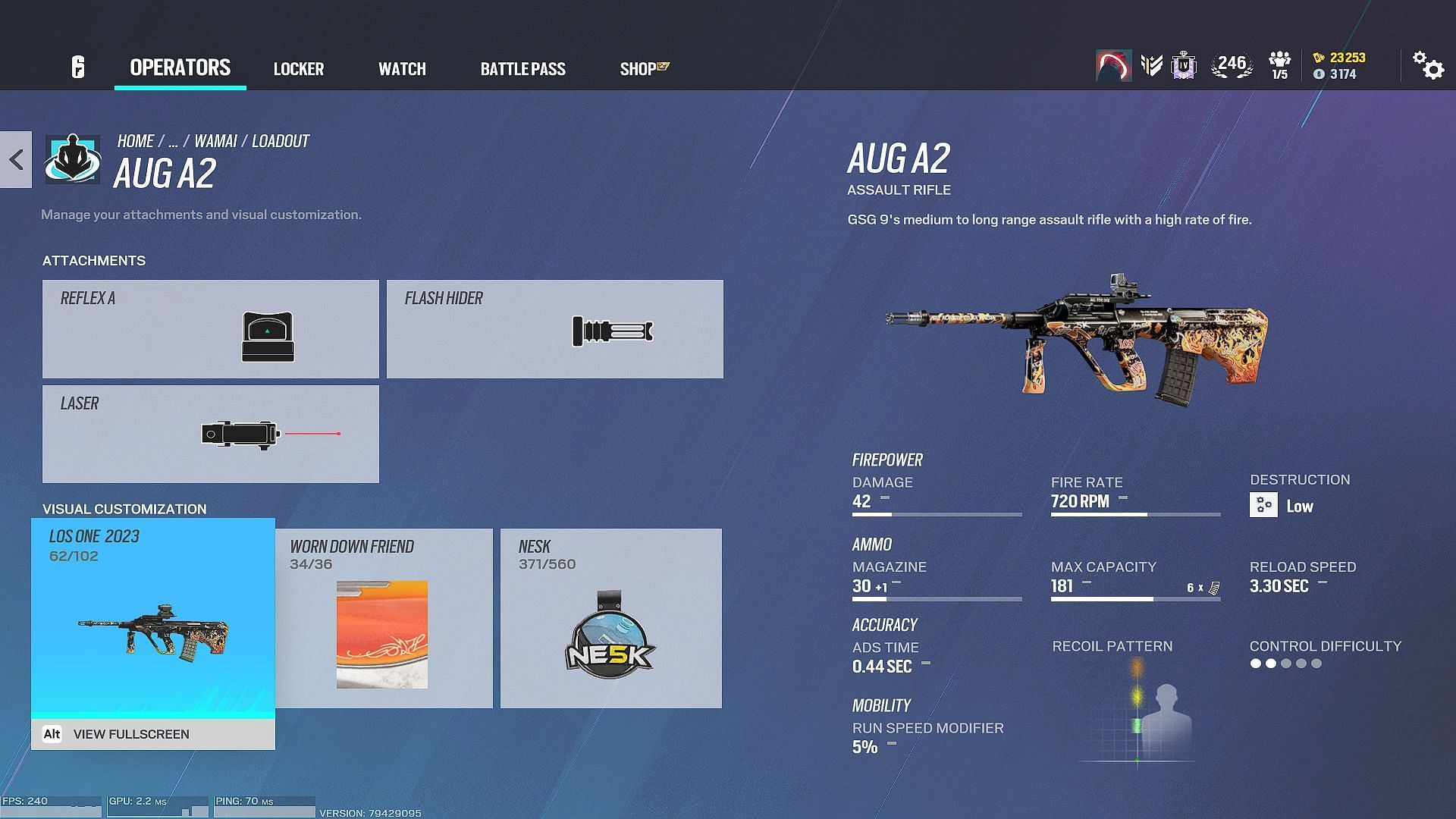 The AUG A2 is one of the few assault rifles available to a defender (Image via Ubisoft)