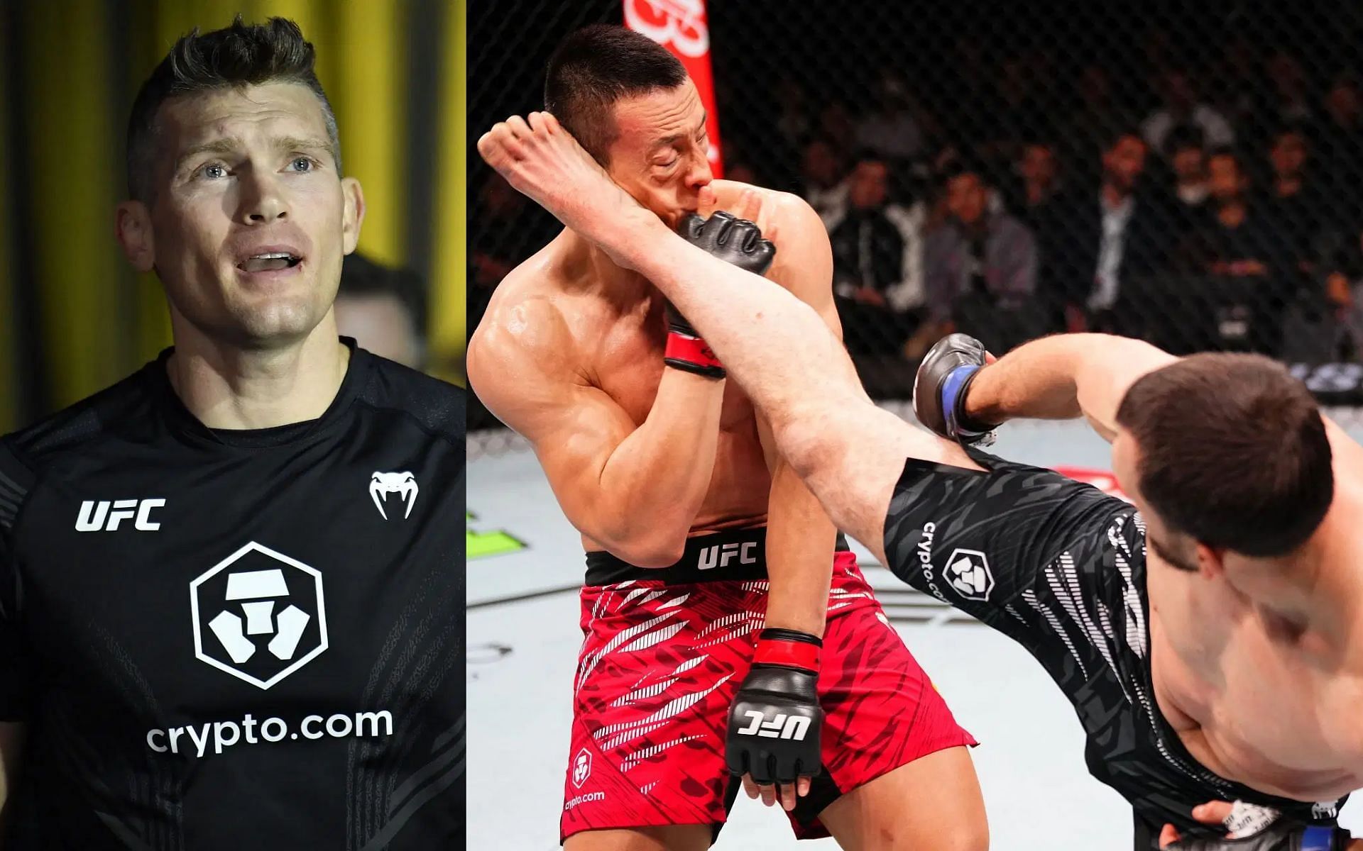 Stephen Thompson (left) called out by Muslim Salikhov after securing spinning kick KO win at UFC Macau (right) [Images courtesy: Getty Images]