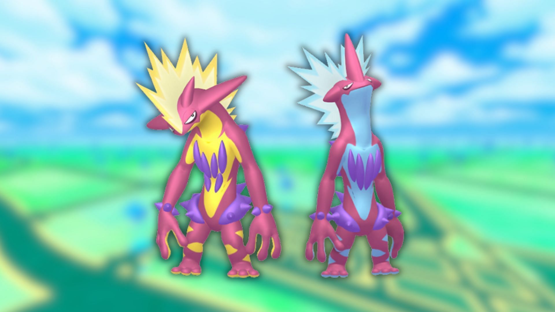 Toxtricity Amped and Low Key Form's shiny variants (Image via The Pokemon Company)