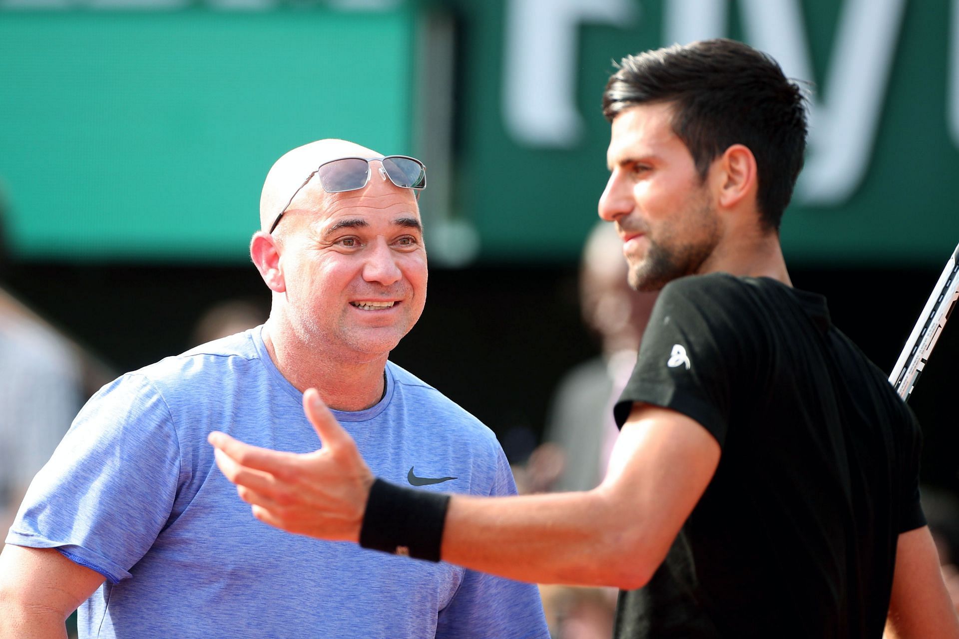 Andre Agassi and Novak Djokovic (Source: Getty)