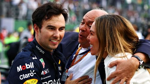 Sergio Perez of Mexico and Oracle Red Bull Racing with his father Antonio Perez Garibay and sister Paola Perez - Source: Getty