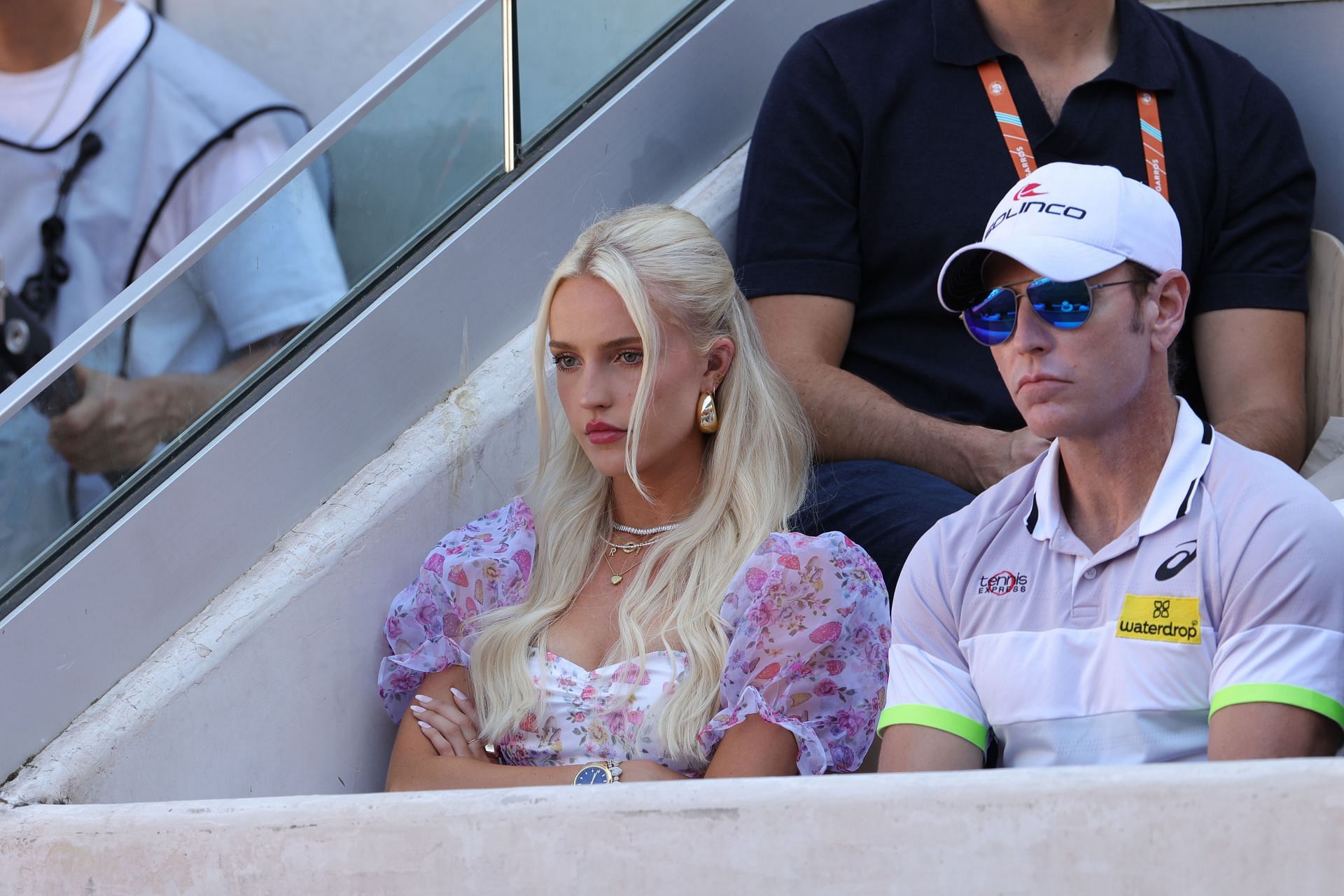 Taylor Fritz's girlfriend Morgan Riddle during the 2023 French Open (Image source: Getty)