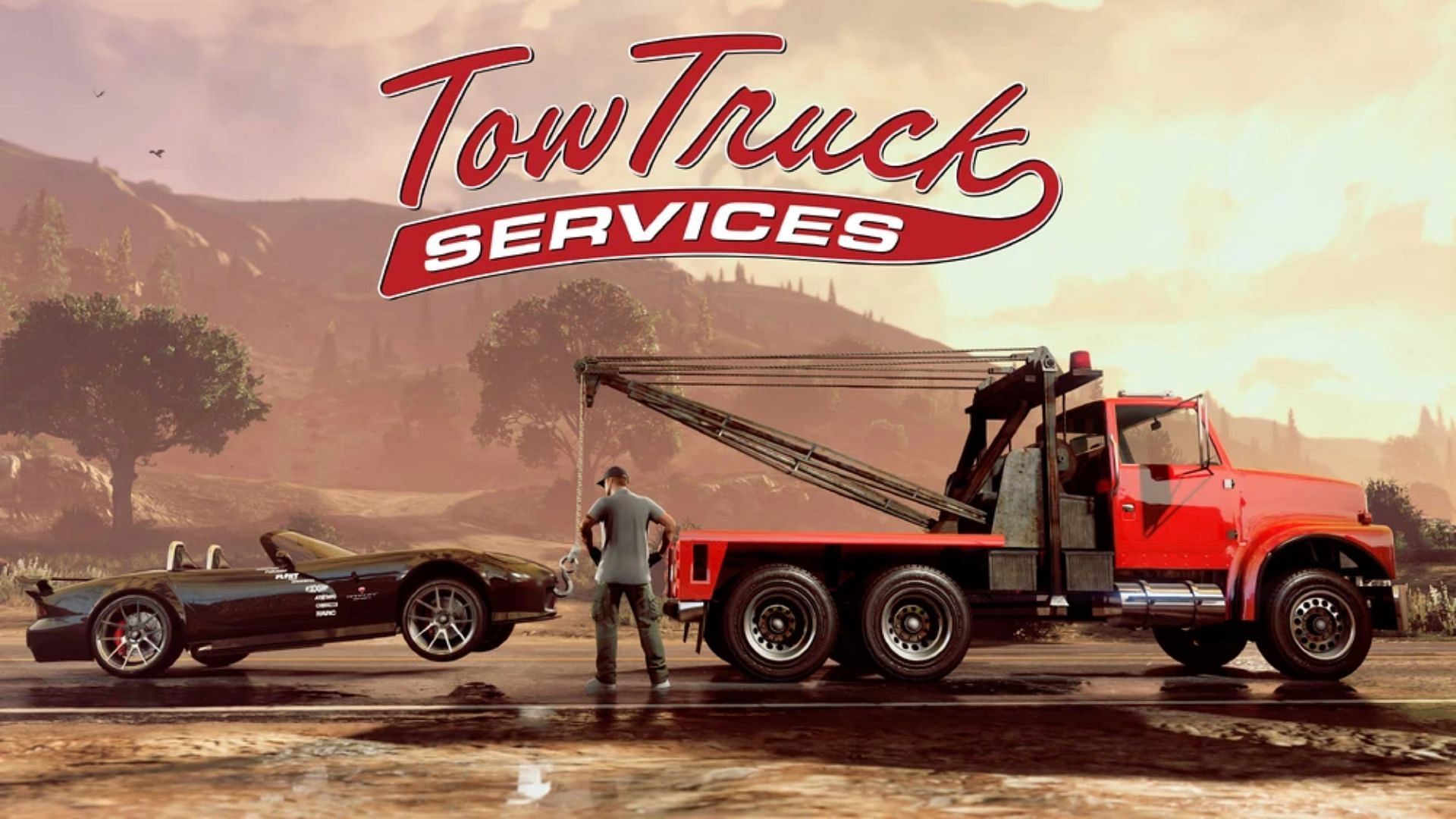 The GTA Online Salvage Yard guide readers should grind the Tow Truck Service for fun (Image via Rockstar Games)