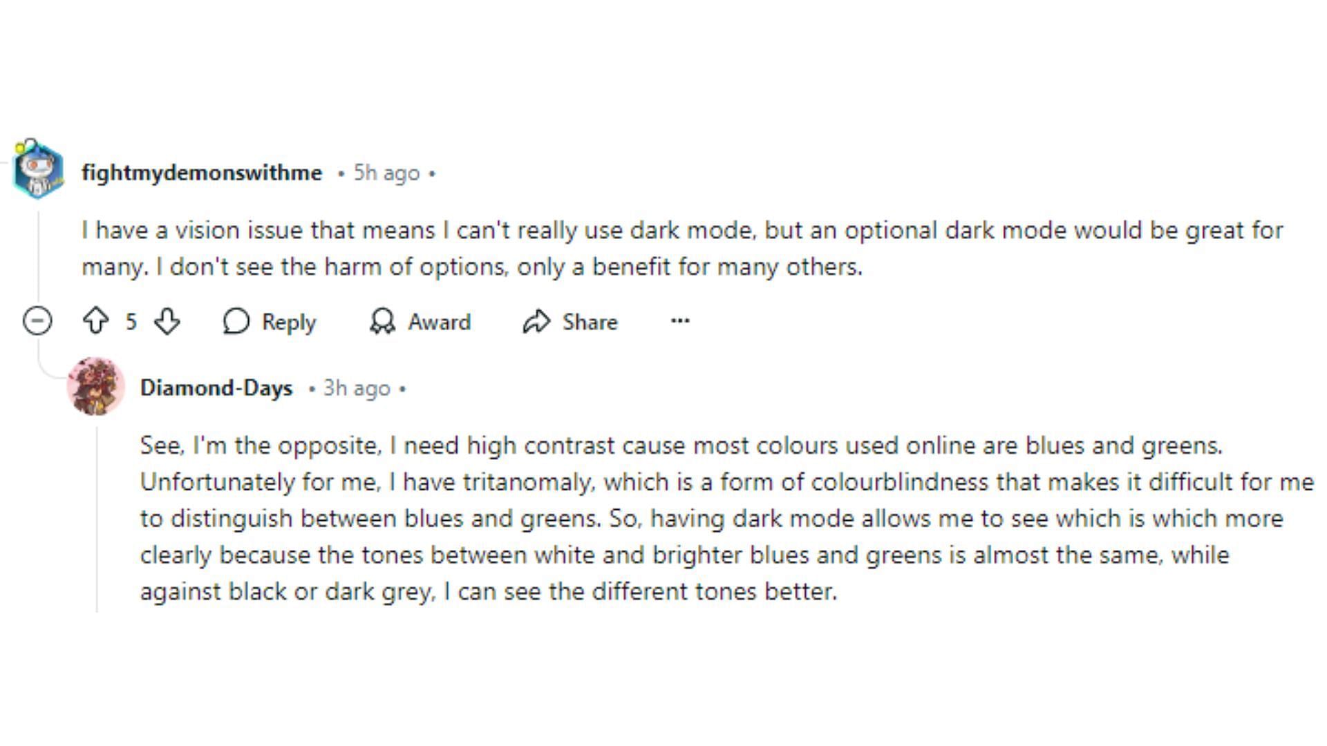 Fumoffuru&#039;s post has spotlighted a lot of issues that the game can fix by introducing the dark mode (Image via Reddit)