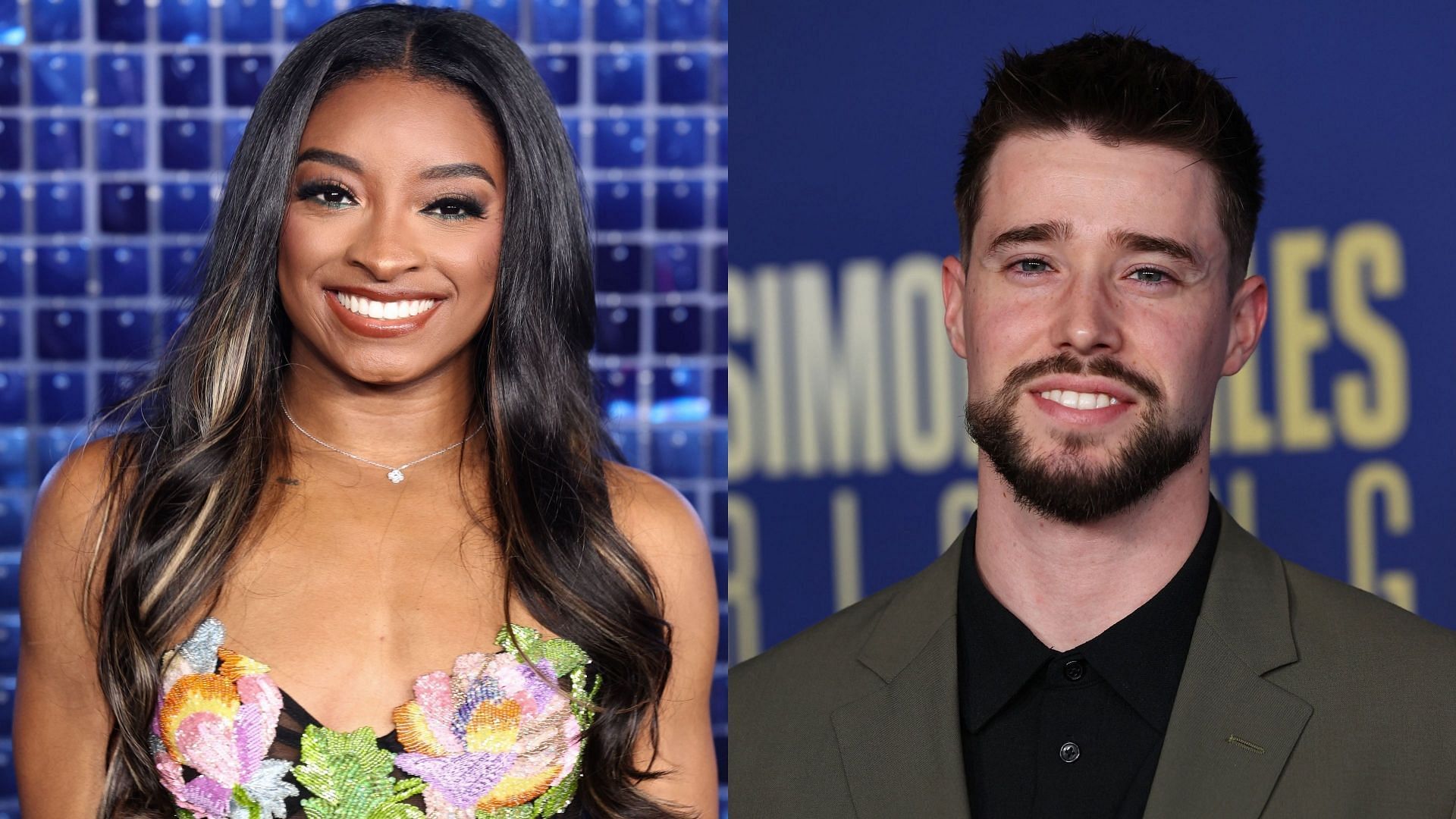 Simone Biles reacts to Casimir Schmidt