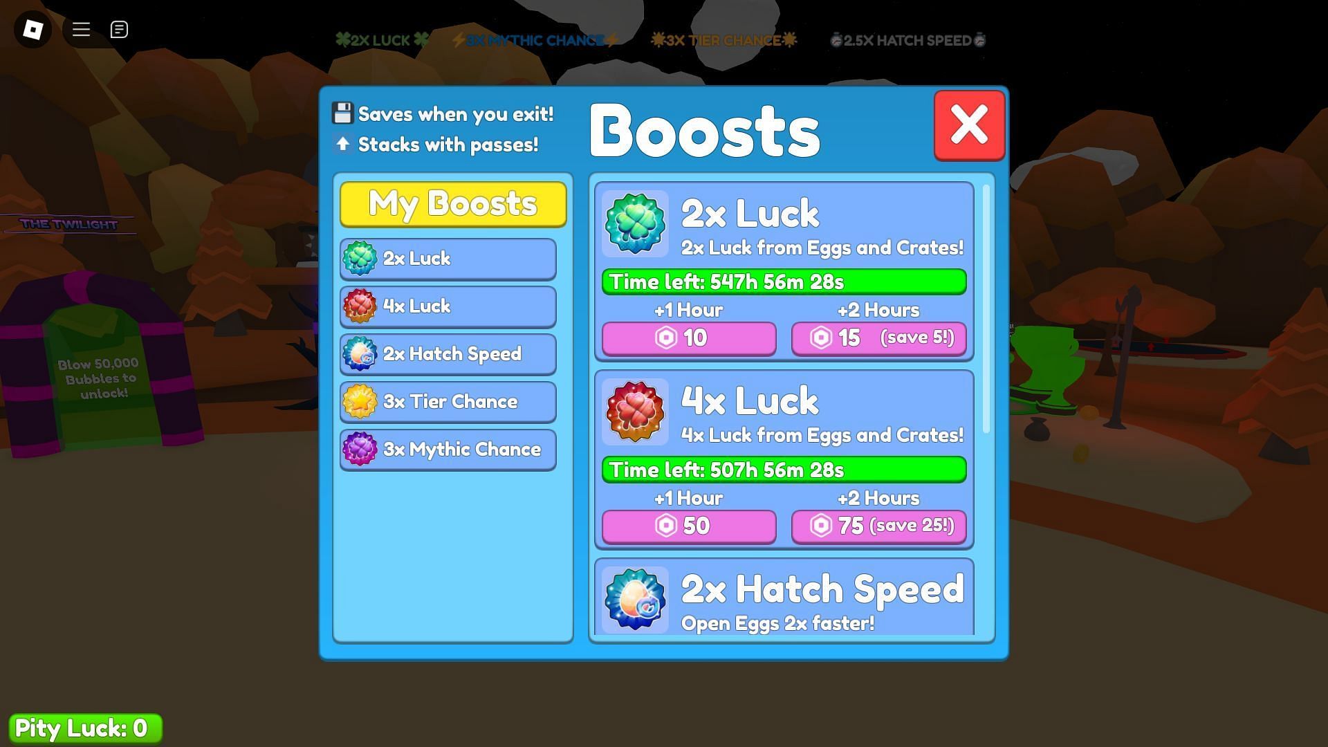 Get boosts using codes (Image via Roblox)