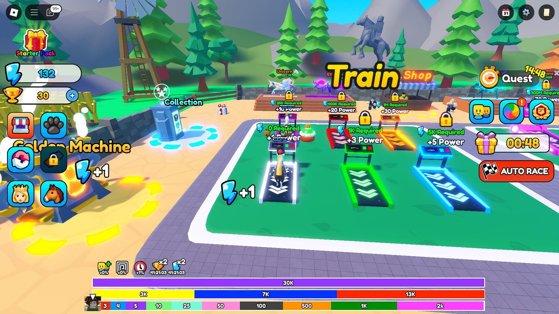 Training on the treadmills (Image via Roblox)