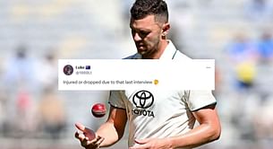 "Injured or dropped due to that last interview" - Fans react as Josh Hazlewood ruled out of BGT 2024-25 Pink-ball Test due to side strain