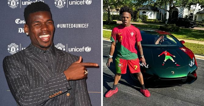 “It’s a bit [too] much, bro” - Paul Pogba hilariously responds to IShowSpeed flaunting his Cristiano Ronaldo-themed Lamborghini
