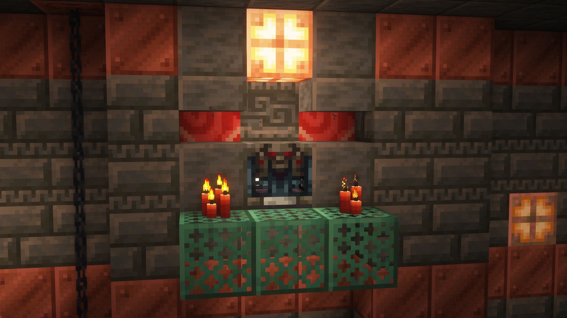 The ominous vault has loads of valuable loot in Trial Chambers (Image via Mojang Studios)