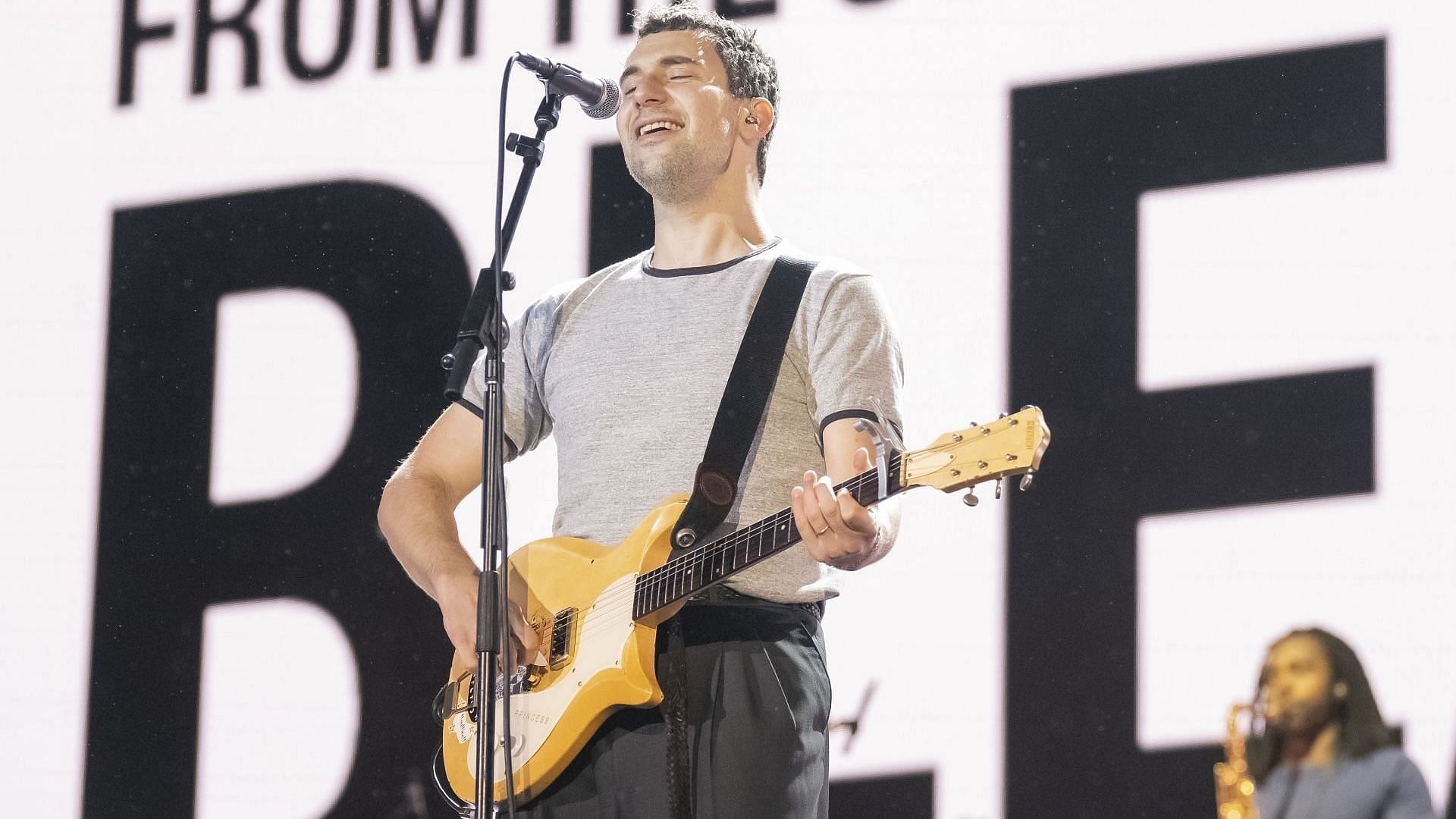 Jack Antonoff performs with The Bleachers during the 2024 SoundSide Music Festival on September 29, 2024, in Bridgeport, Connecticut. (Image via Getty/Astrida Valigorsky)