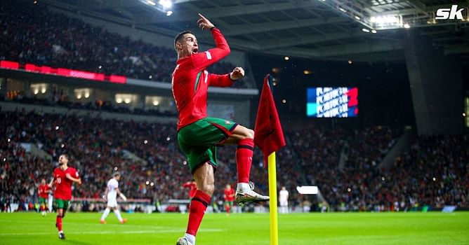 "I'm speechless" "Aging like a fine wine" - Fans react as Cristiano Ronaldo scores stunning overhead kick goal for Portugal against Poland