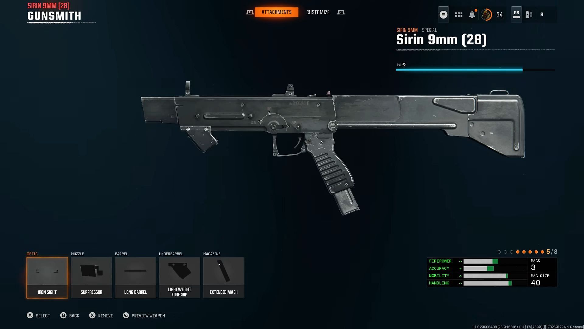 Sirin 9MM SMG in Black Ops 6 (Image via Activision)