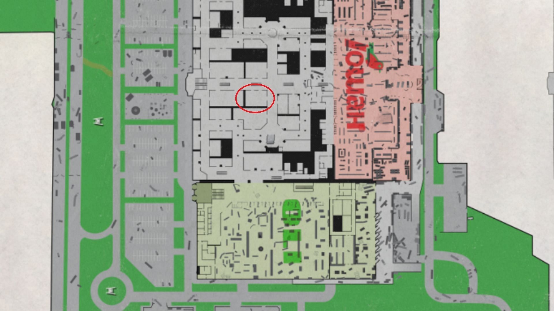 Location of the Brutal Store on Interchange (Image via Battlestate Games || Map Genie)