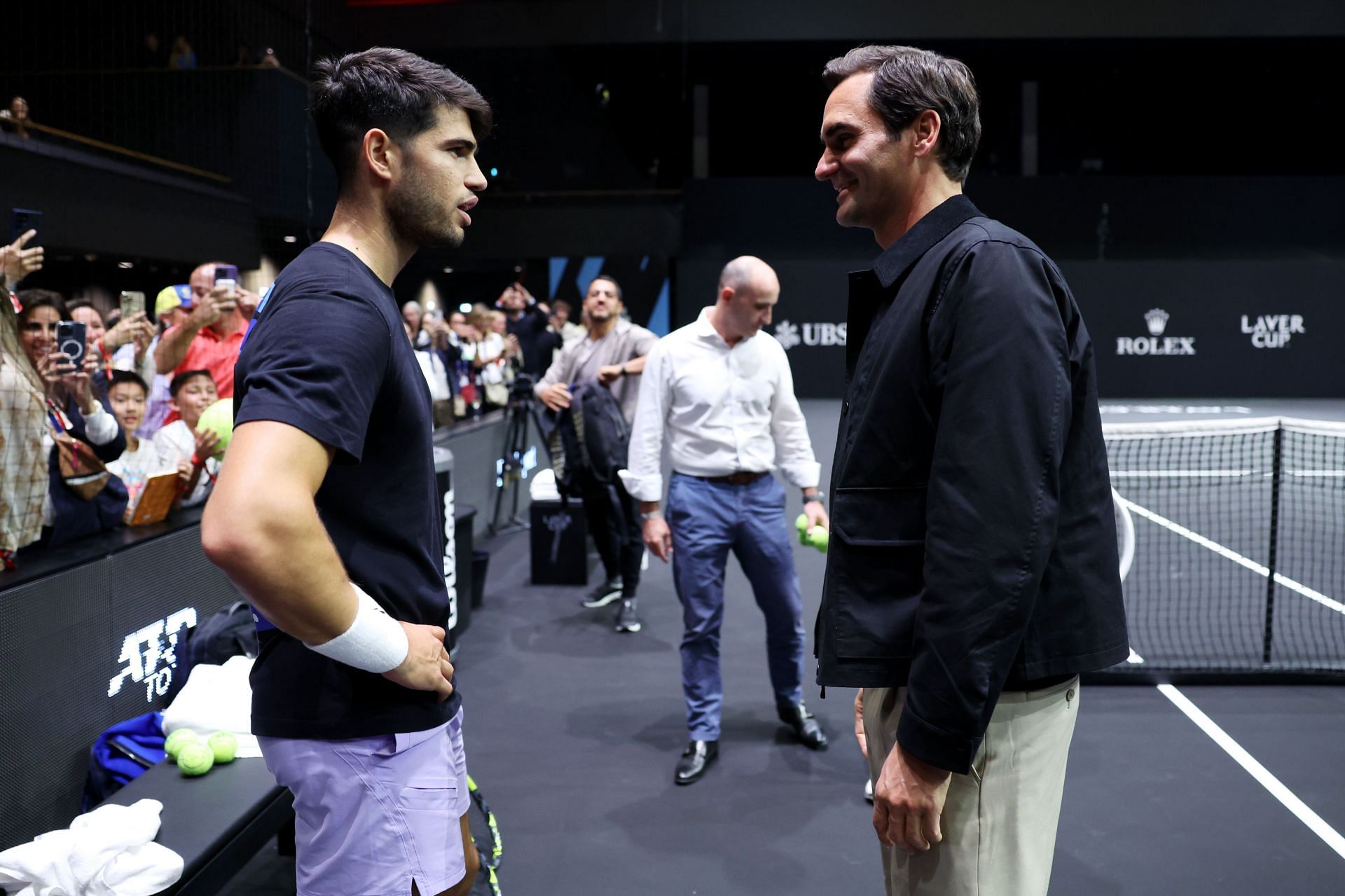 Carlos Alcaraz and the Swiss legend (Source: Getty)