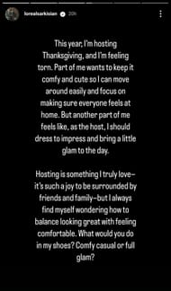 Loreal Sarkisian's IG stories