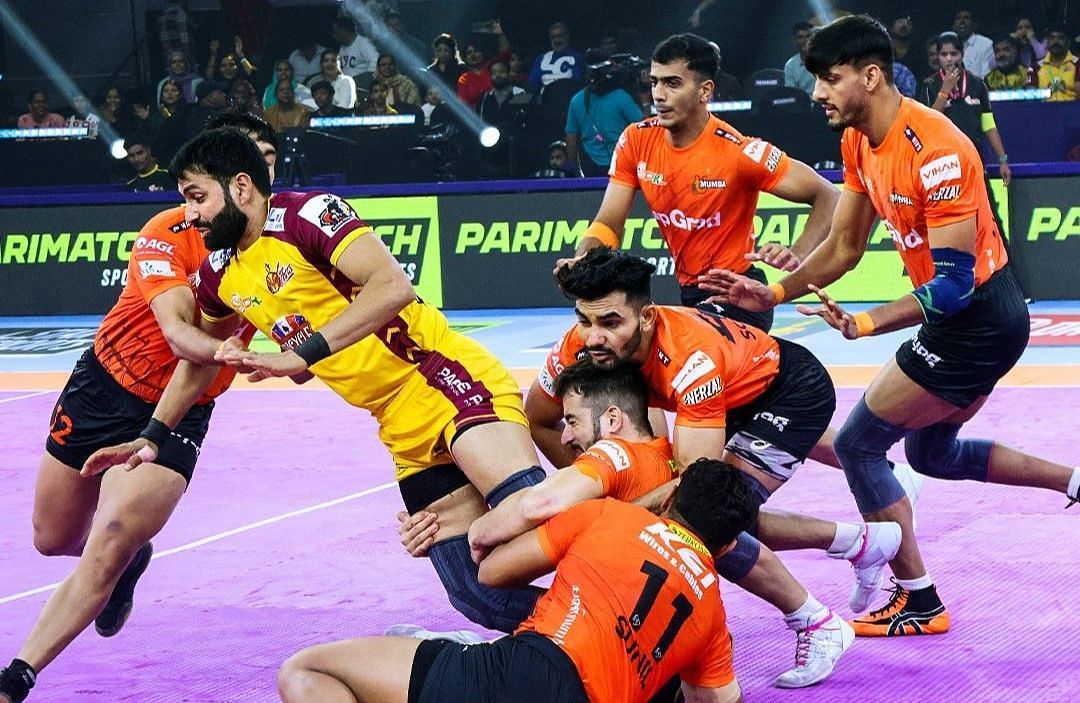 तेलुगु टाइटंस vs यू मुम्बा (Photo Credit - @ProKabaddi)