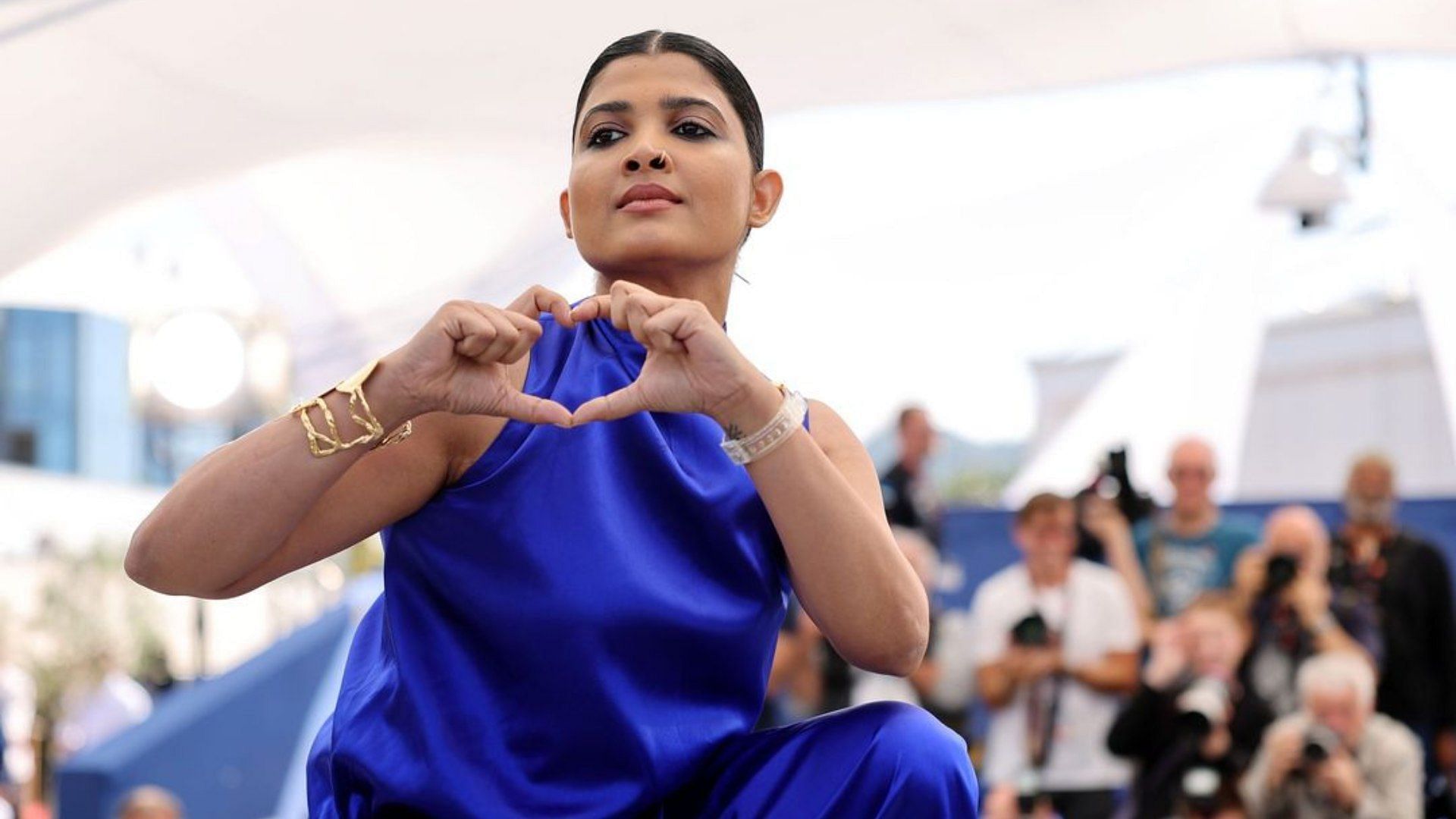 All We Imagine as Light actress Divya Prabha seen at the Cannes photo call in 2024 (Image via Instagram/@festivaldecannes)