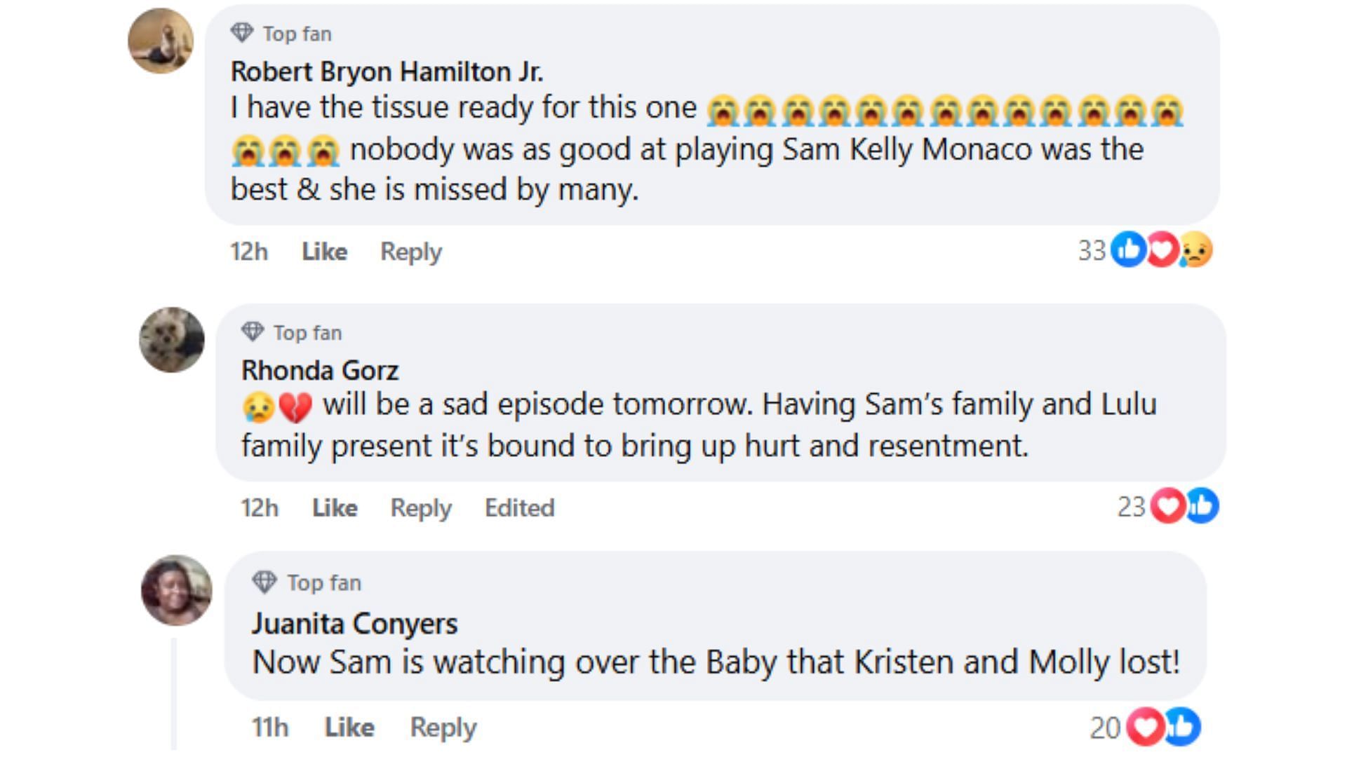 Fan reactions (Image via Facebook/@General Hospital)