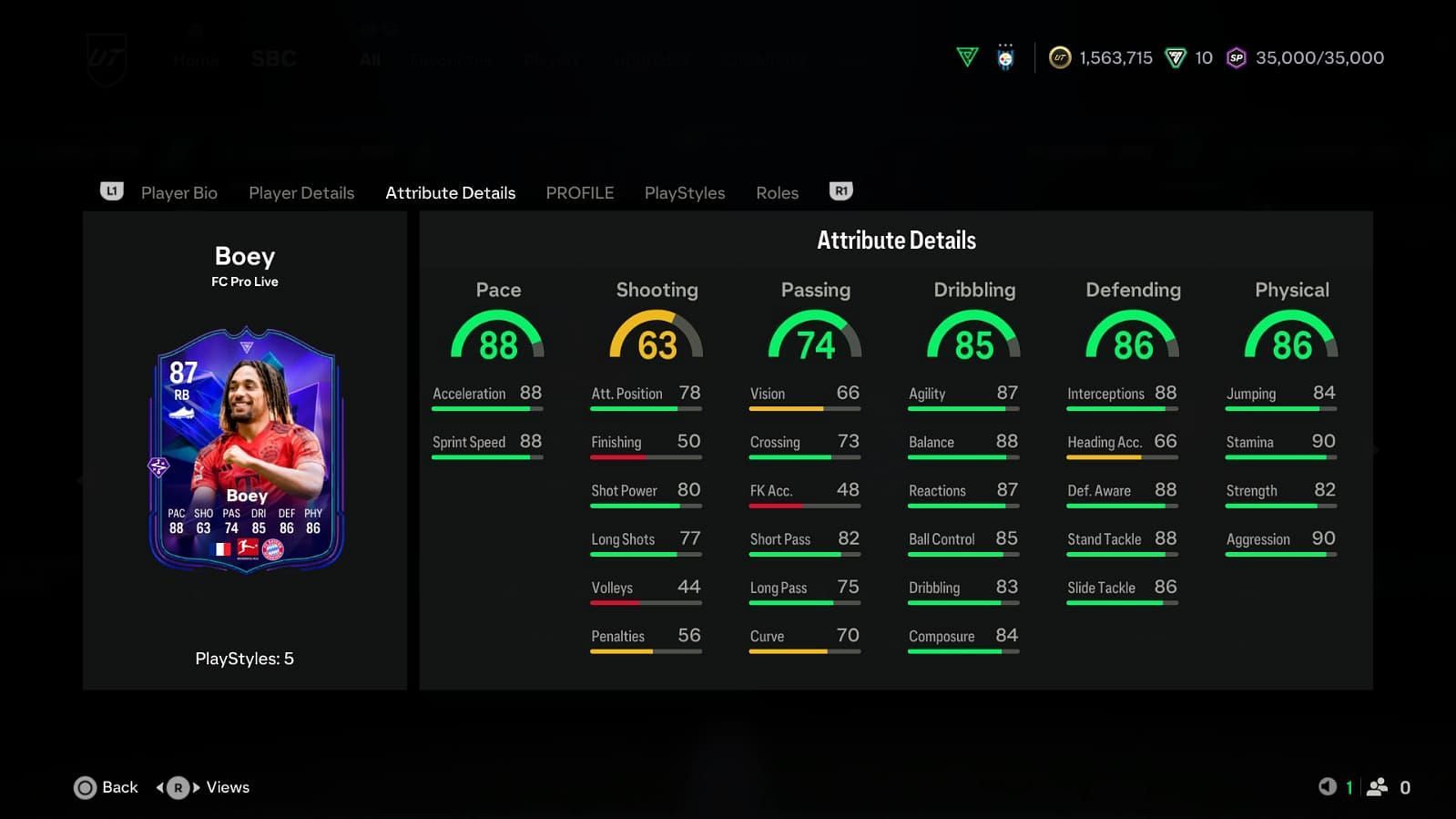 The card has amazing stats (Image via EA Sports)