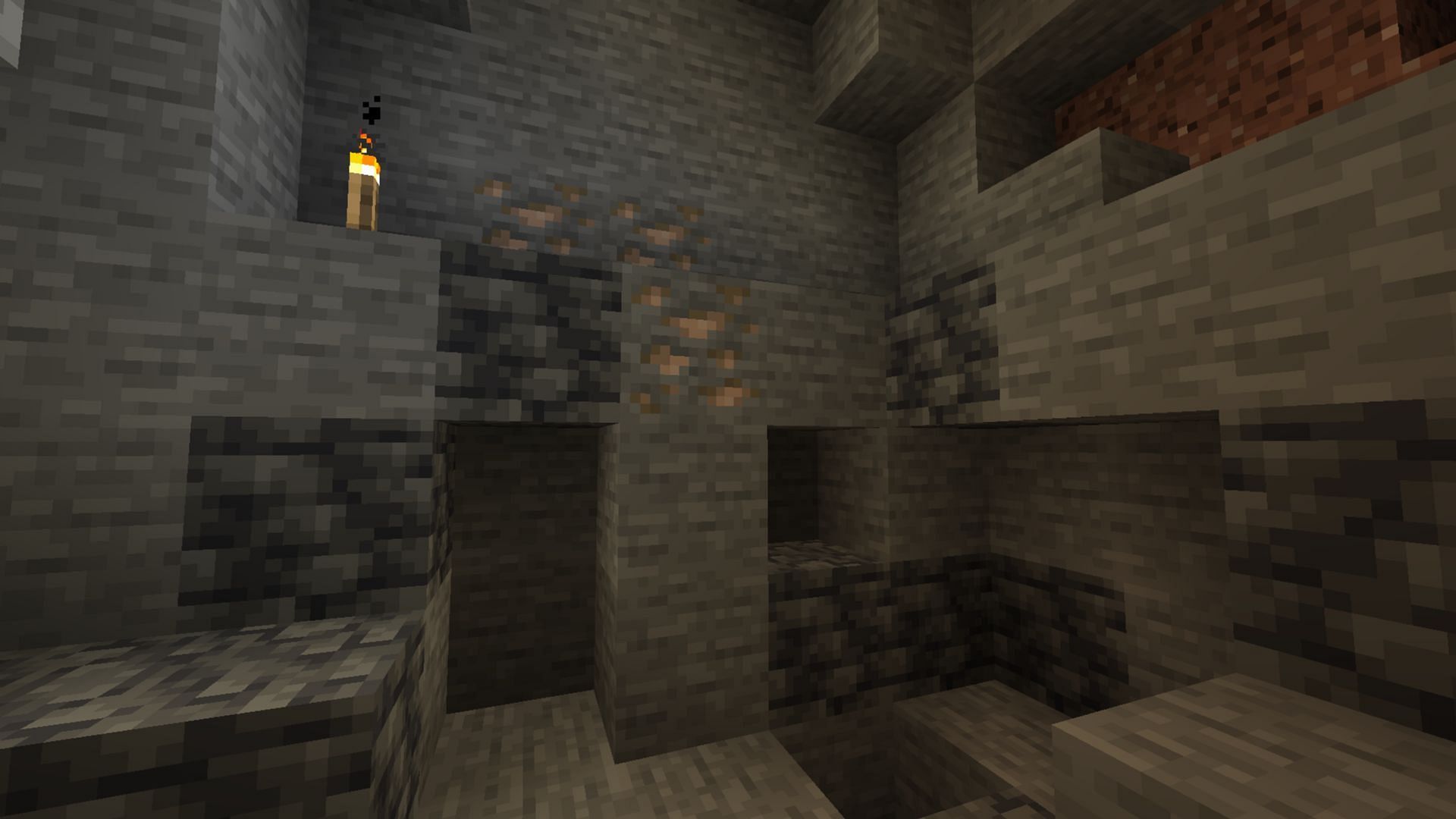 Y level 16 is the best Minecraft Bedrock mining level for iron (Image via Mojang Studios)