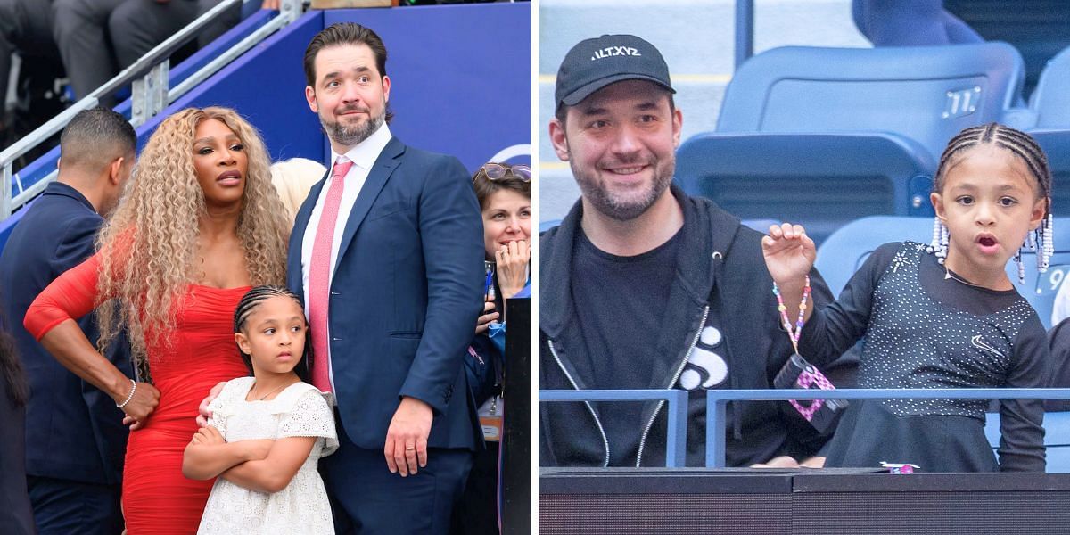 Serena Williams with her husband Alexis Ohanian &amp; daughter Olympia (L) and Ohanian with Olympia (R) [Image Source: Getty Images]