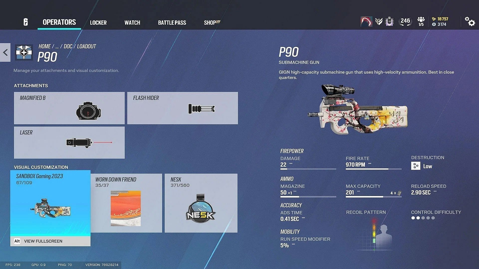 P90 provides a large magazine and a high fire rate (Image via Ubisoft)