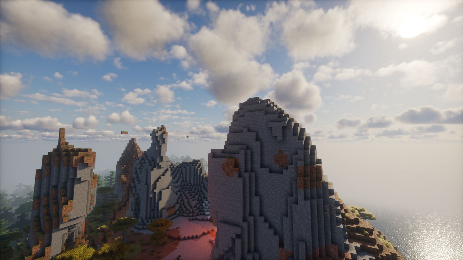 Tectonic generates impressive structures that revamp the vanilla look of the world (Image via Mojang Studios || Modrinth/@Apollo)