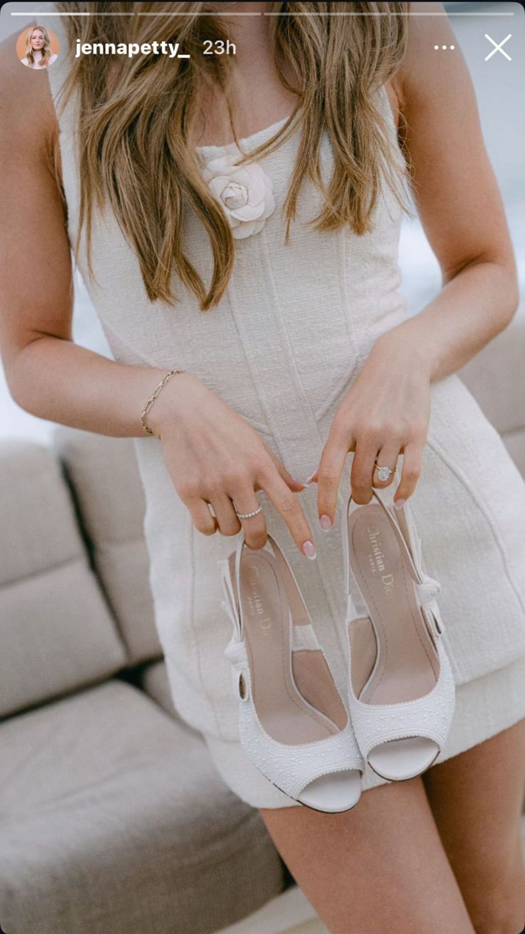 Jenny Petty showcased Christian Dior heels on social media - Source: @jennapetty_ on Instagram