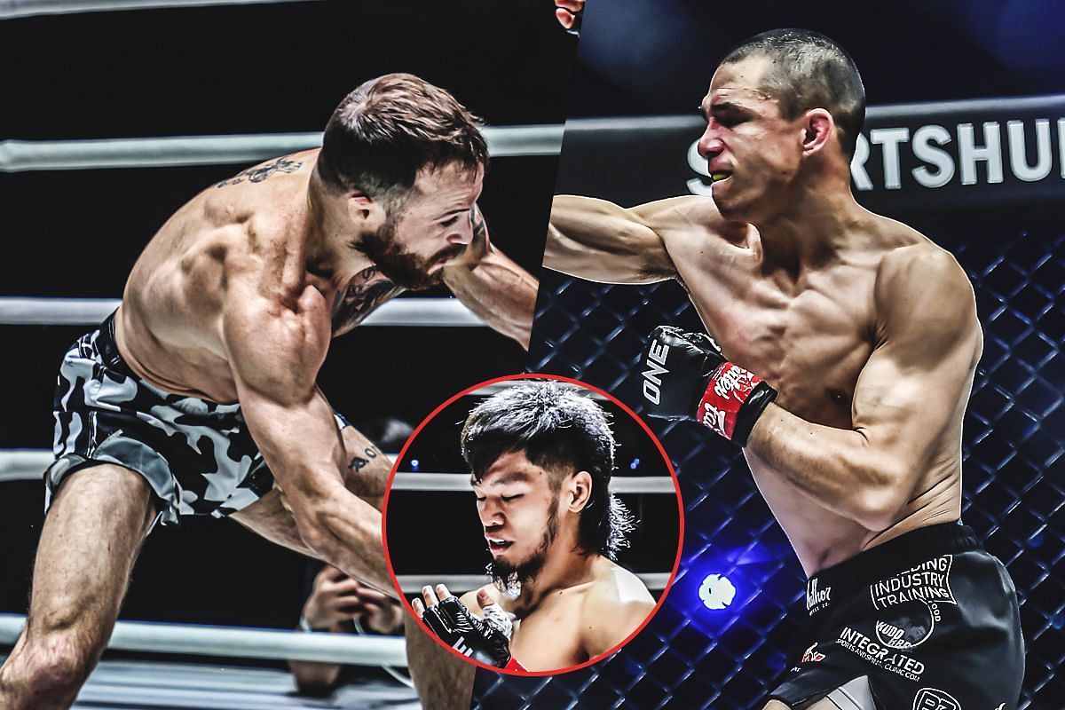 Lito Adiwang (bottom) says Jarred Brooks (L) will outspeed Reece McLaren (R) | Image by ONE Championship