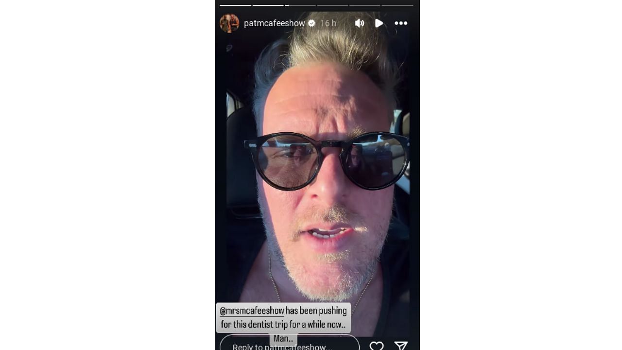 Pat McAfee&#039;s IG Story (Source: IG- Pat McAfee Show)