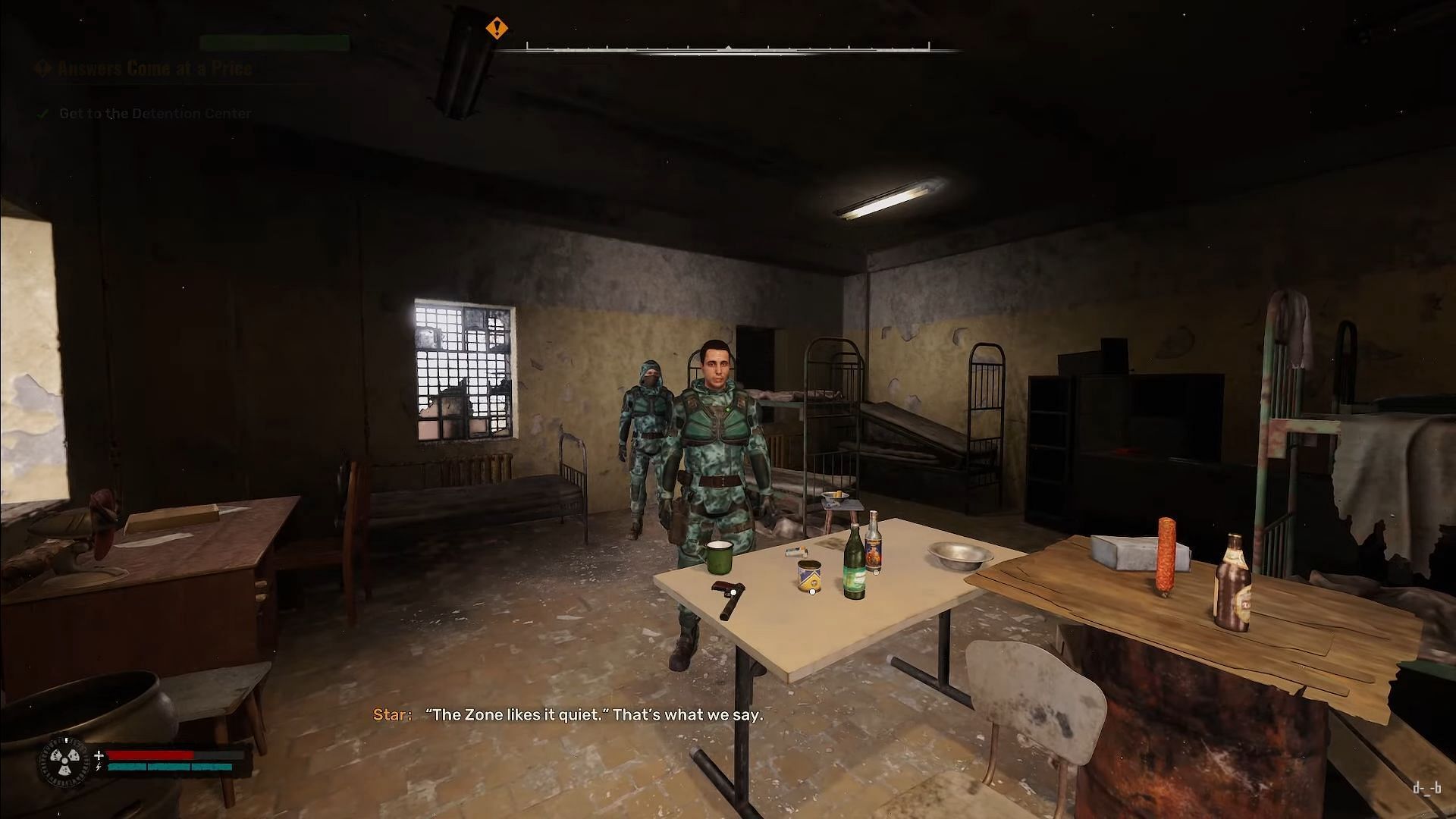 Talking to Star in Detention Center in Stalker 2 (Image via GSC Game World || Youtube.com/@Schrawgs)