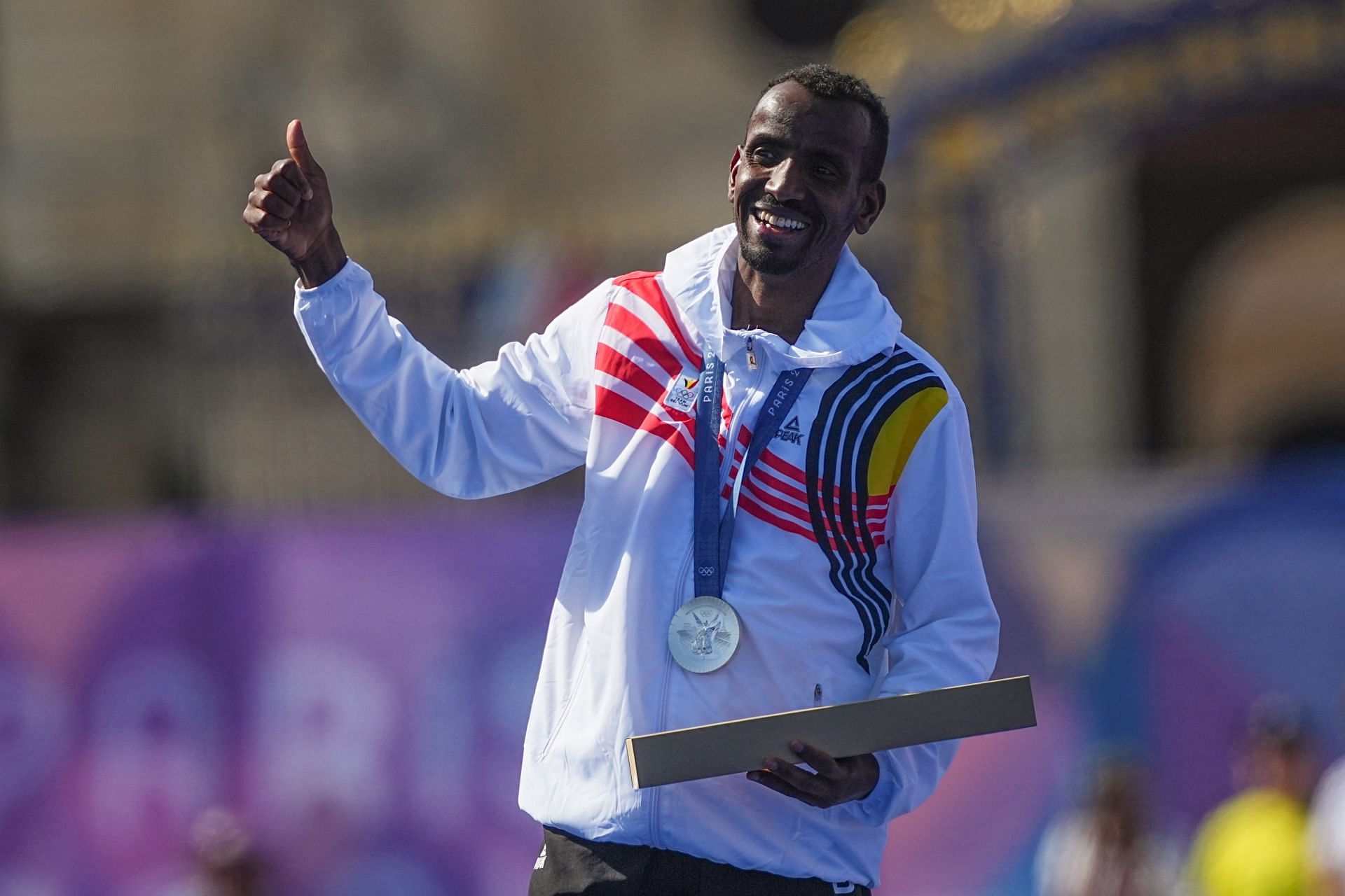 Abdi after winning a silver medal at the 2024 Paris Olympics (Image via: Getty Images)