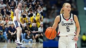 “Learned from and followed from the best”: College hoops fans react to Alex Karaban accidentally recreating a Paige Bueckers hype moment