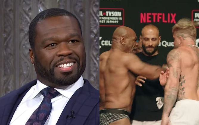 Rapper 50 Cent makes trademark hilarious remark reacting to Mike Tyson slapping Jake Paul at the faceoffs