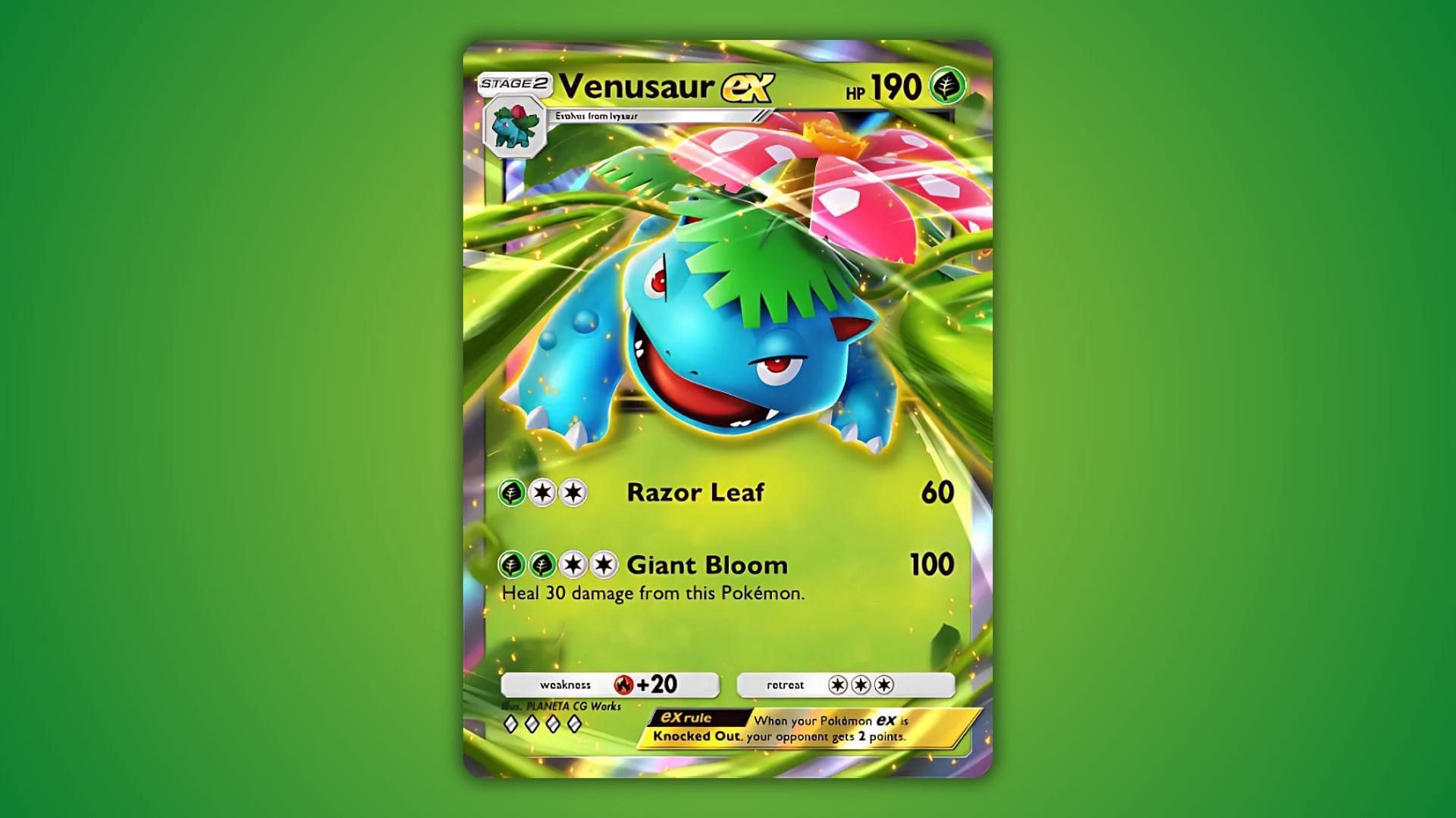 Venusaur ex's card in Pokemon TCG Pocket (Image via The Pokemon Company)