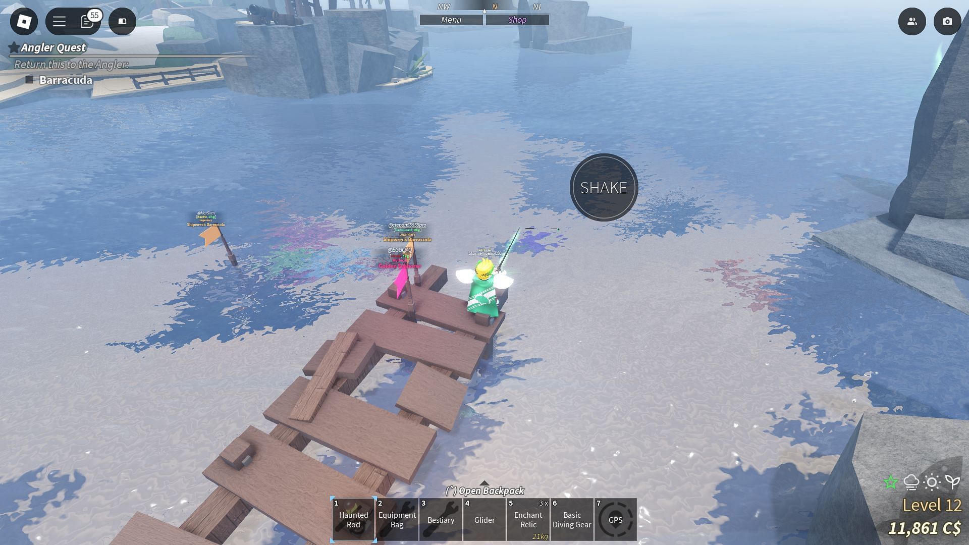 You can fish for a variety of fish on the island (Image via Roblox)