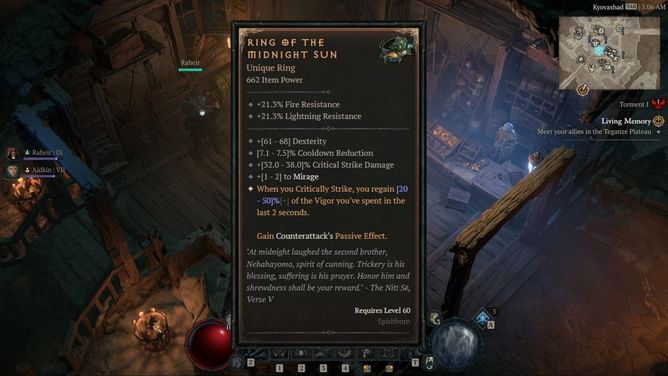How to get Ring of Midnight Sun in Diablo 4 and its unique effects