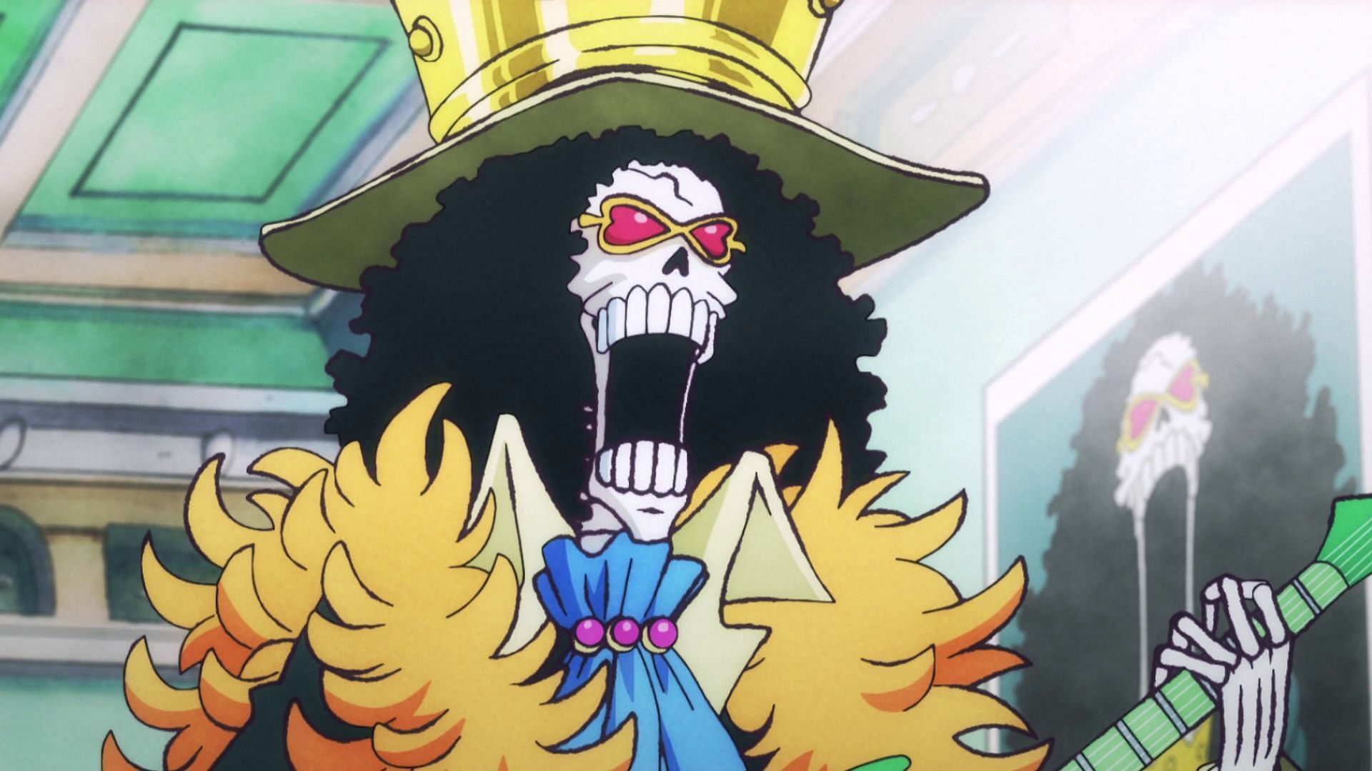 Brook as seen in One Piece Log - Fish-Man Island Saga (Image via Toei Animation)