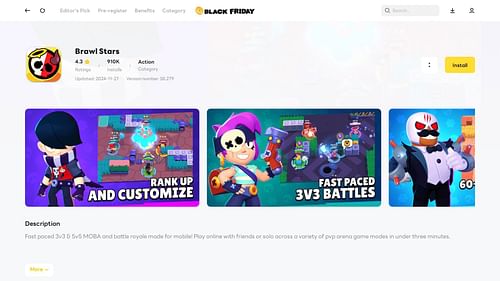 Brawl Stars on PC by LD Player (Image via Google Play Store)