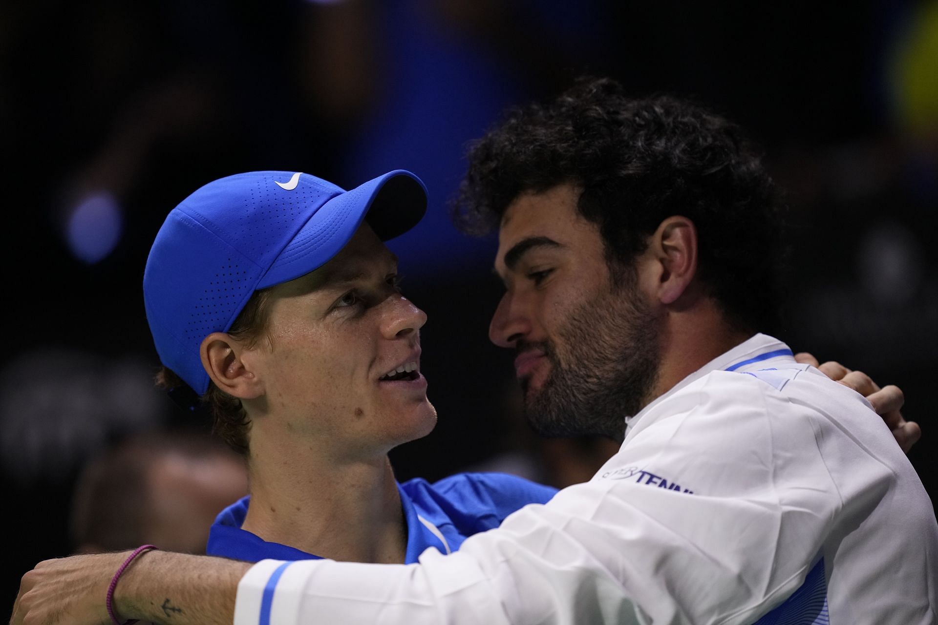 Jannik Sinner (L) and Matteo Berrettini at the 2024 Davis Cup Finals (Source: Getty Images)