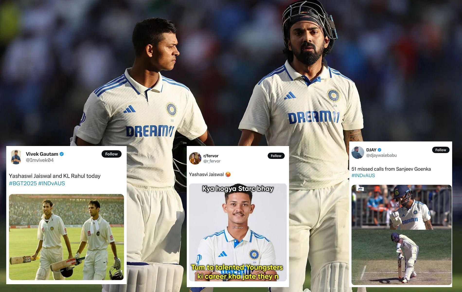 India finished 172/0 at stumps on Day 2. (Pics: Getty/X/@r_fervor/@djaywalebabu/@Imvivek04).
