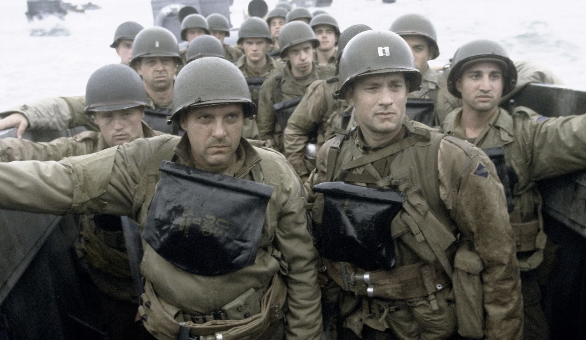 Tom Hanks, Tom Sizemore, Shashi Rami, and Rolf Saxon in Saving Private Ryan (Image via DreamWorks Pictures, Paramount Pictures)