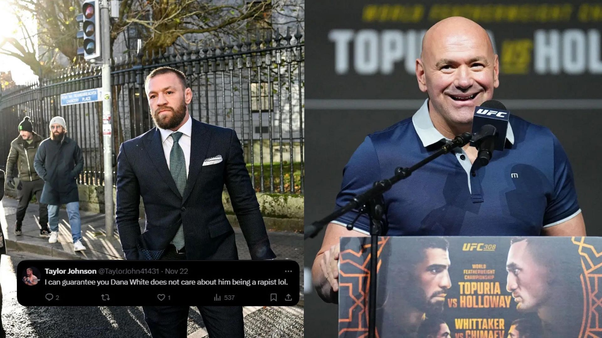 Conor McGregor (left) and Dana White (right) has hinted that Conor could make his UFC return in late 2025 [Images courtesy: Getty Images]