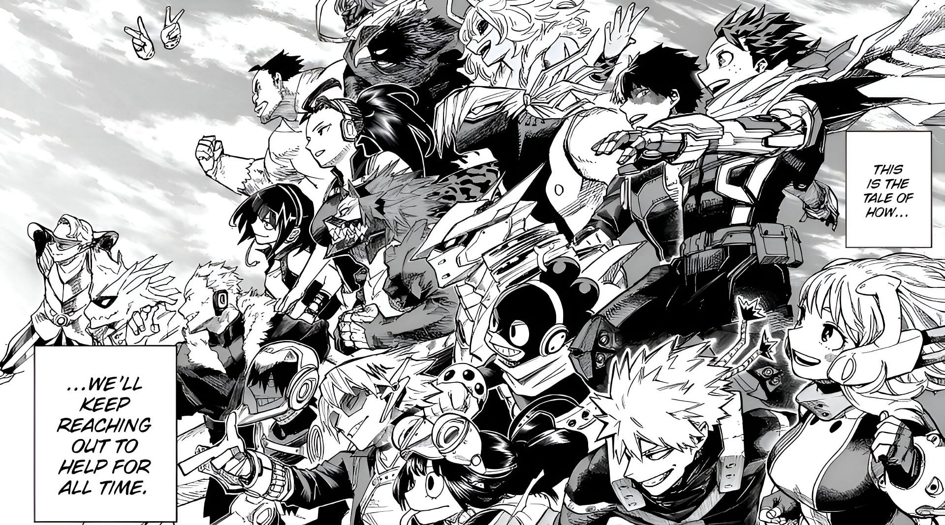 Class 1-A students as seen in the climax (Image via Shueisha)