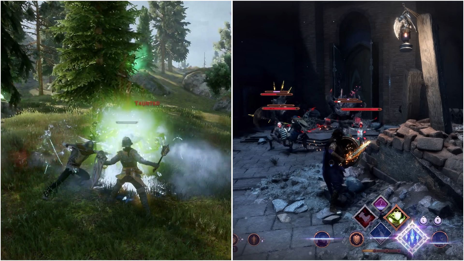 Both the RPGs are action-oriented titles (Images via Youtube/@dragonage)