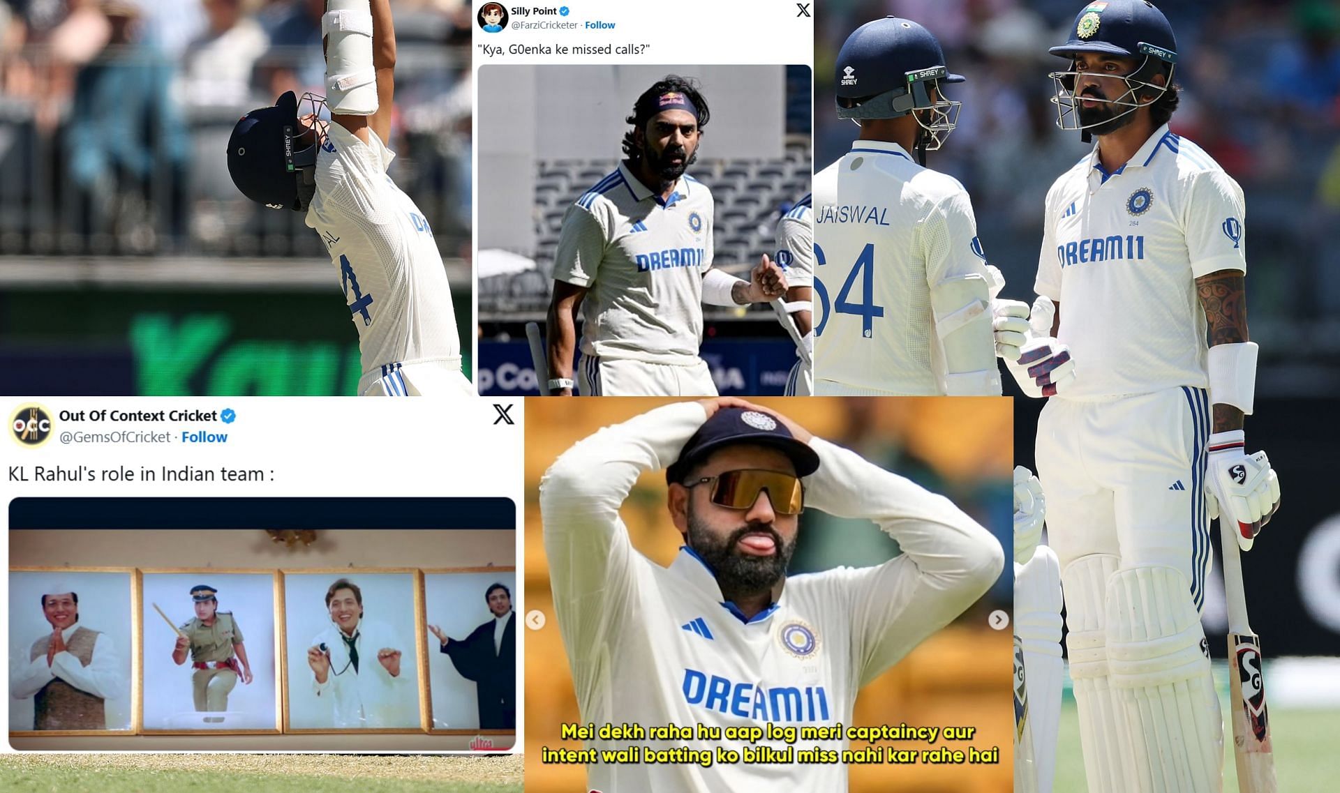 Fans react after Day 2 of IND vs AUS 1st Test. (Image: X - @BCCI, @FarziCricketer, @GemsOfCricket, Instragram - srcsmic_enginer2.0