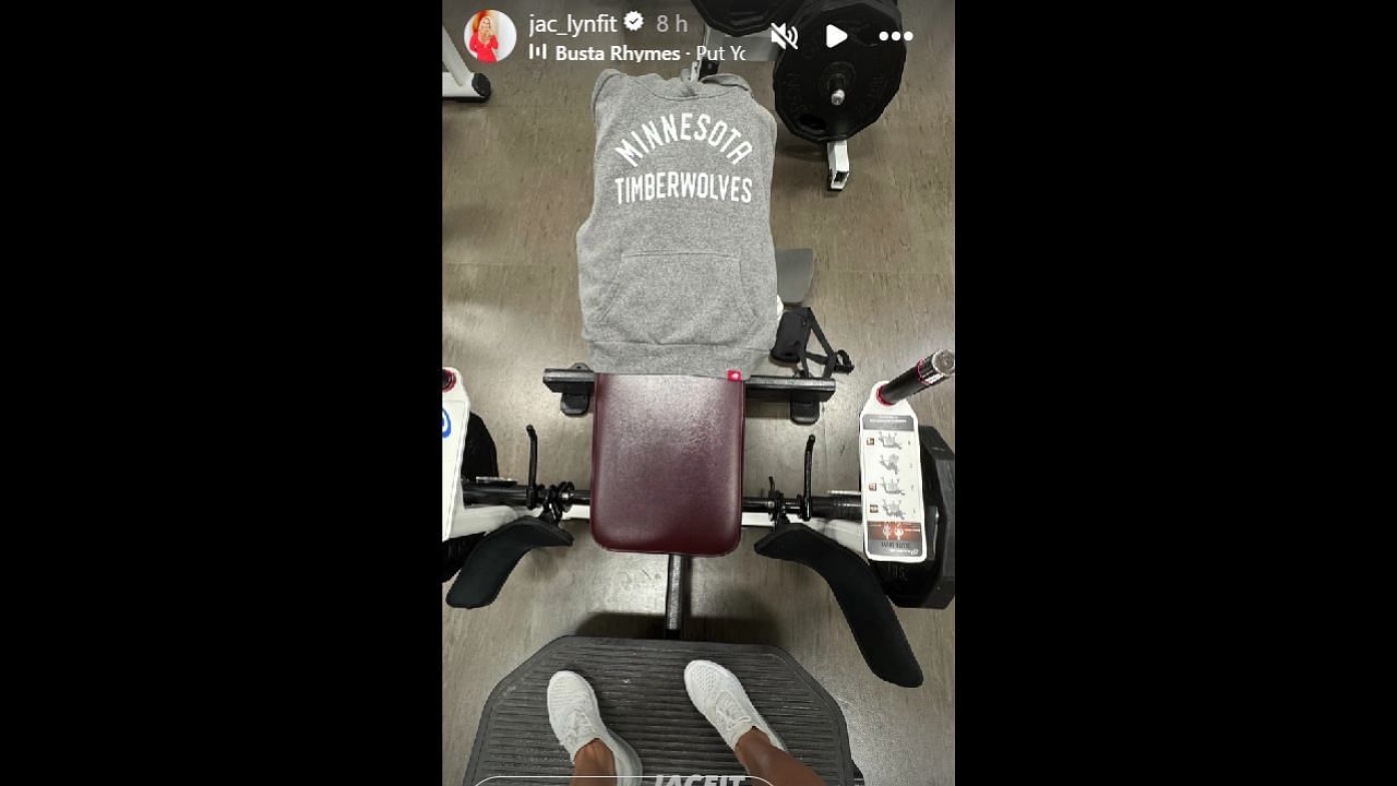 Screenshot of Cordeiro&#039;s Instagram Storie (Images from- Instagram.com/@jac_lynfit IG Stories)