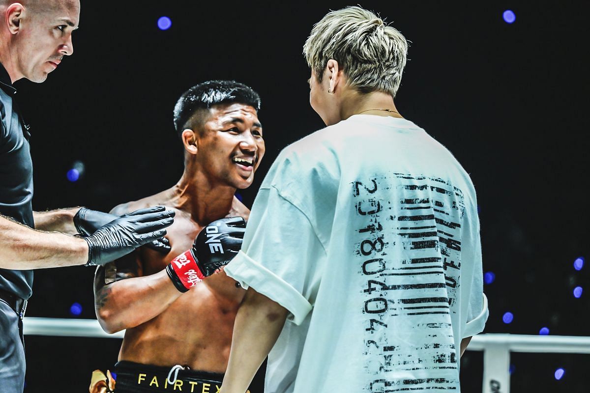 Rodtang Jitmuangnon and Takeru Segawa face-off | Image credit: ONE Championship