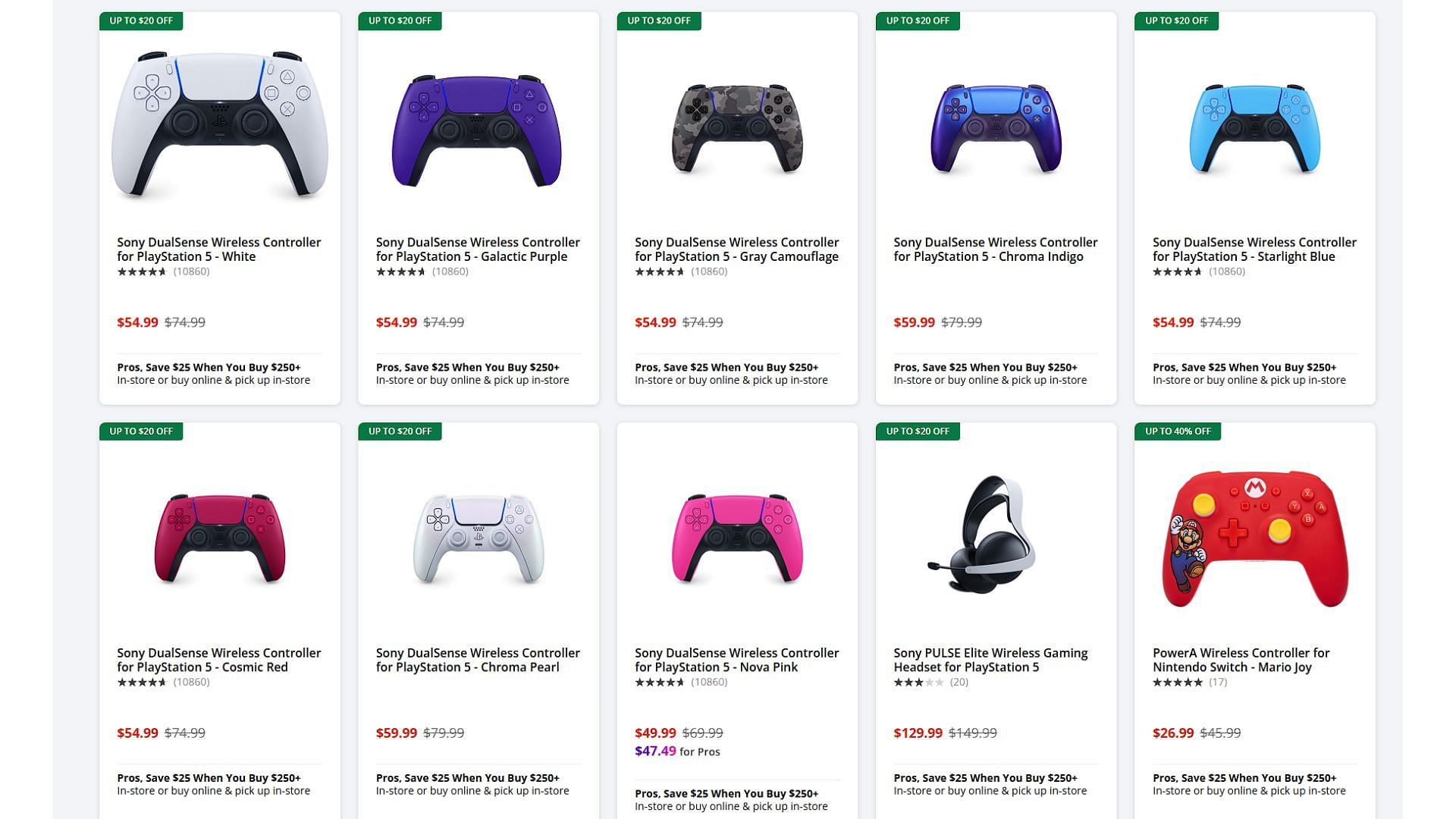 All available deals on controllers (Image via Sony)